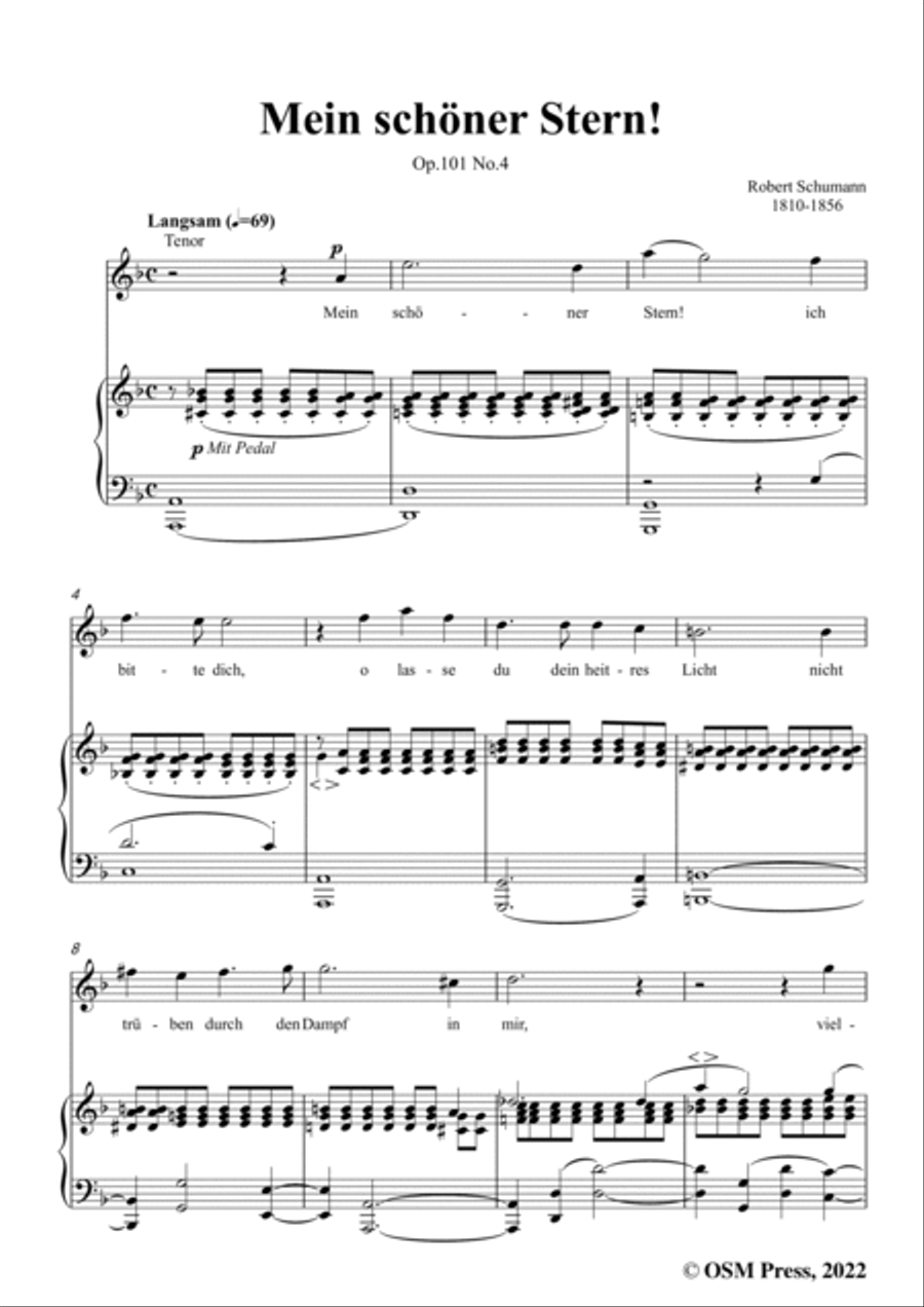 Schumann-Mein schoner Stern!,Op.101 No.4,in F Major Voice scores gallery preview page 3