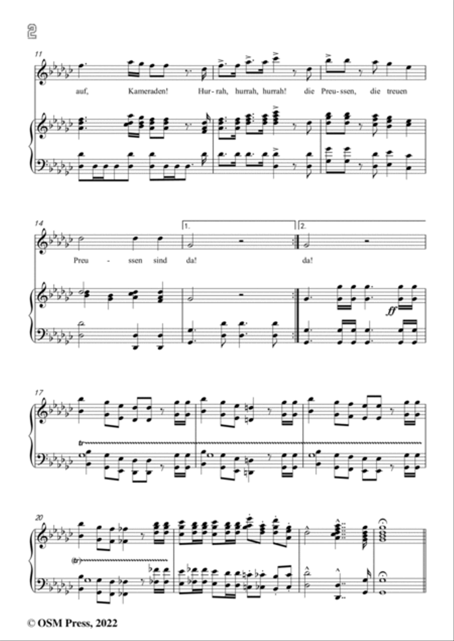 Loewe-Preussentreue,in G flat Major,for Voice and Piano Voice Solo scores gallery preview page 4