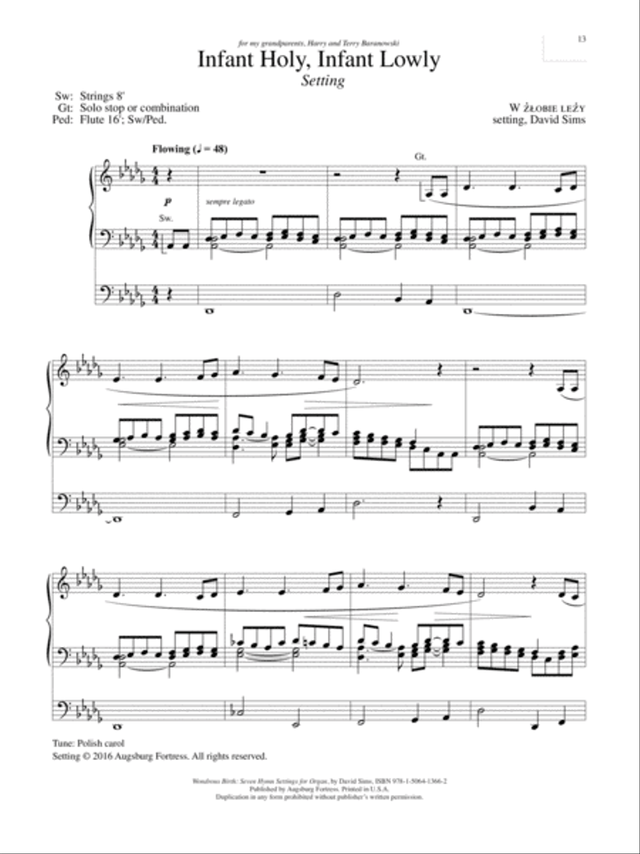 Wondrous Birth Seven Hymn Settings for Organ Organ Solo scores gallery preview page 14