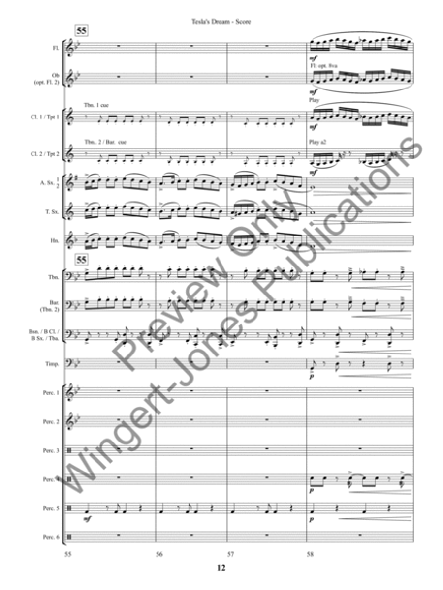 Tesla's Dream (Score) Concert Band scores gallery preview page 15
