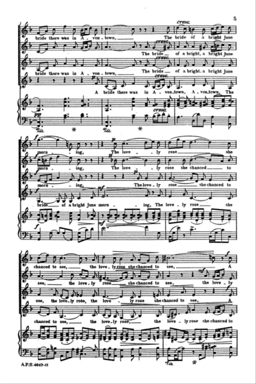 The Rose of Avontown, Op. 30 SSAA scores gallery preview page 5