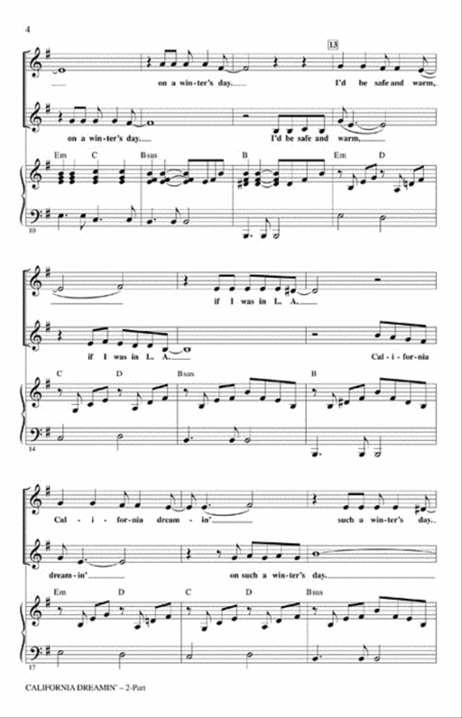 California Dreamin' 2-Part scores gallery preview page 3