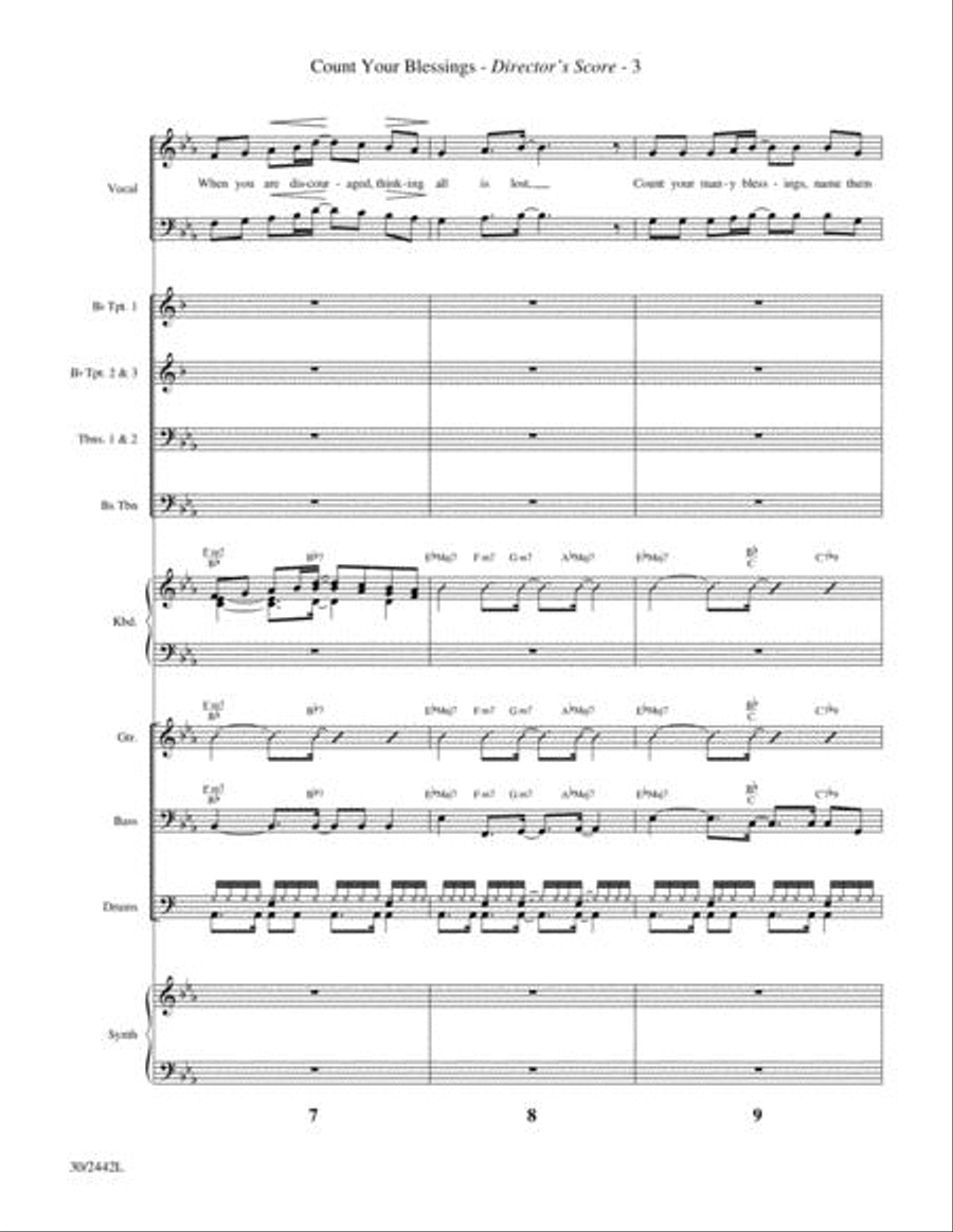 Count Your Blessings - Brass and Rhythm Score and Parts Choir scores gallery preview page 3
