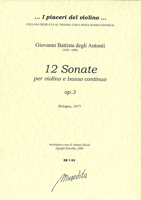 12 Sonate op. 3 (Bologna, 1677)