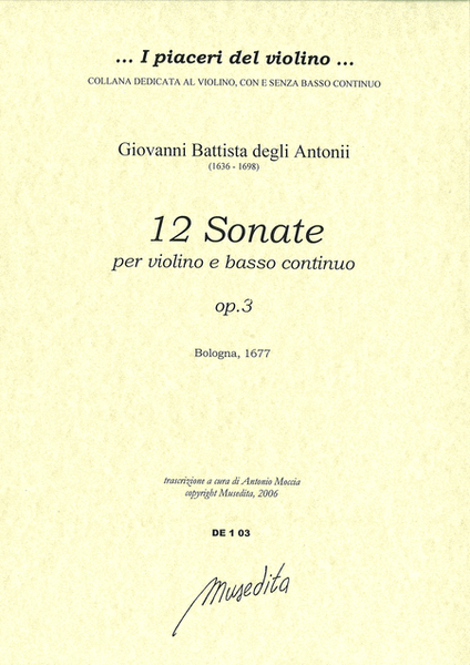 12 Sonate op.3 (Bologna, 1677)