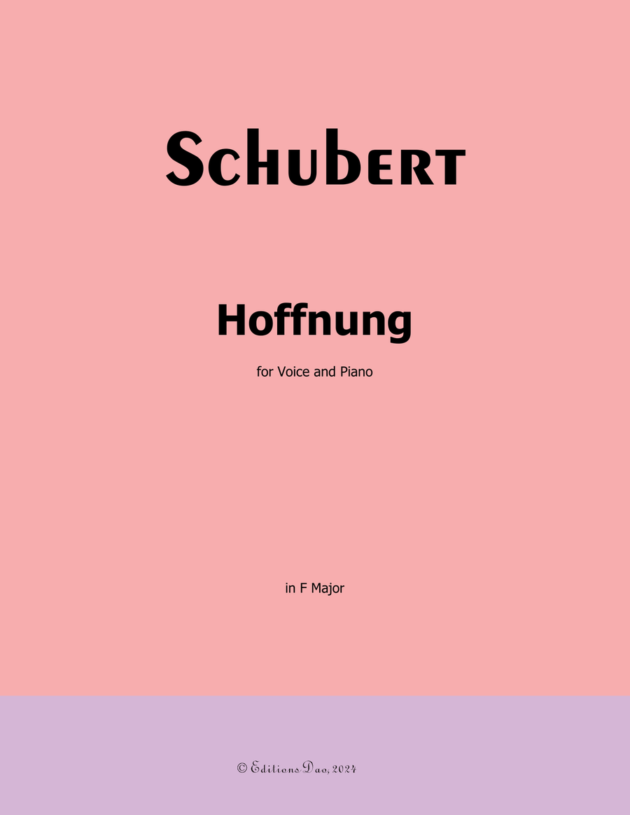 Hoffnung, by Schubert, in F Major