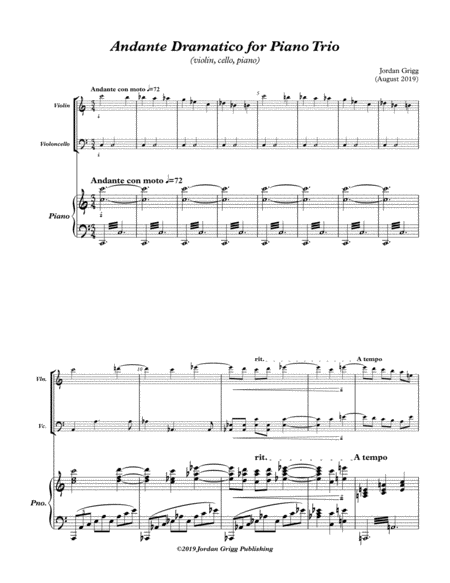 Andante Dramatico for Piano Trio (violin, cello, piano) image number null