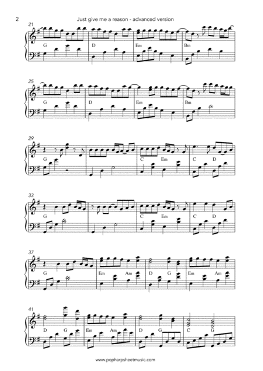Just Give Me A Reason Harp scores gallery preview page 2