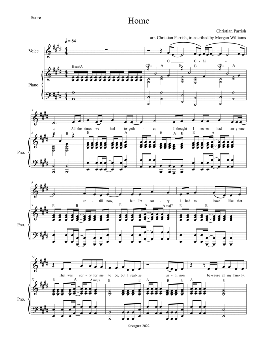 Home Piano, Vocal, Guitar scores gallery preview page 1