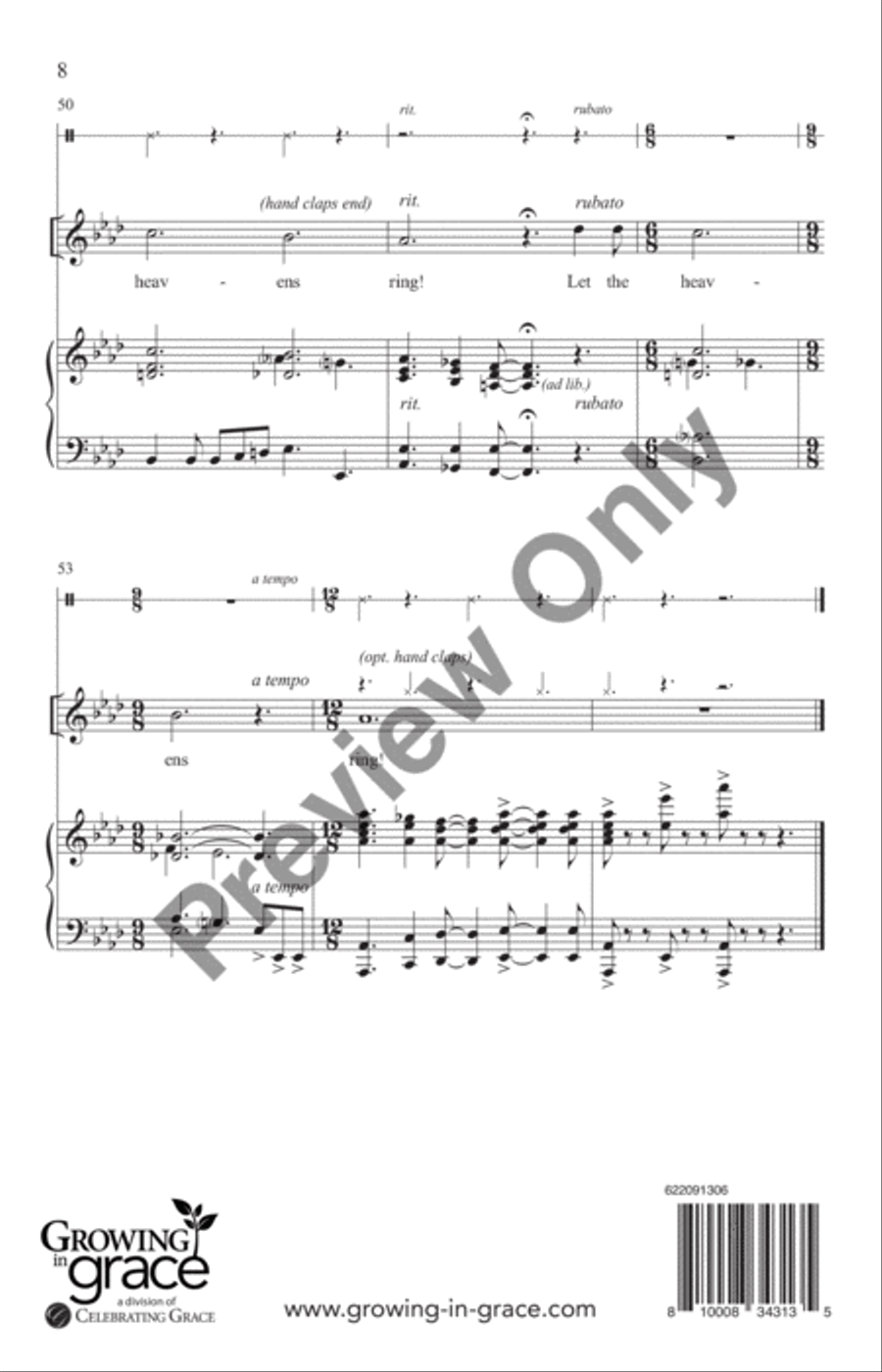 Jesus, Jesus, O What a Wonderful Child Unison Choir scores gallery preview page 8