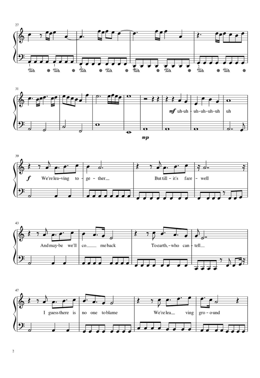 Final Countdown Easy Piano scores gallery preview page 2