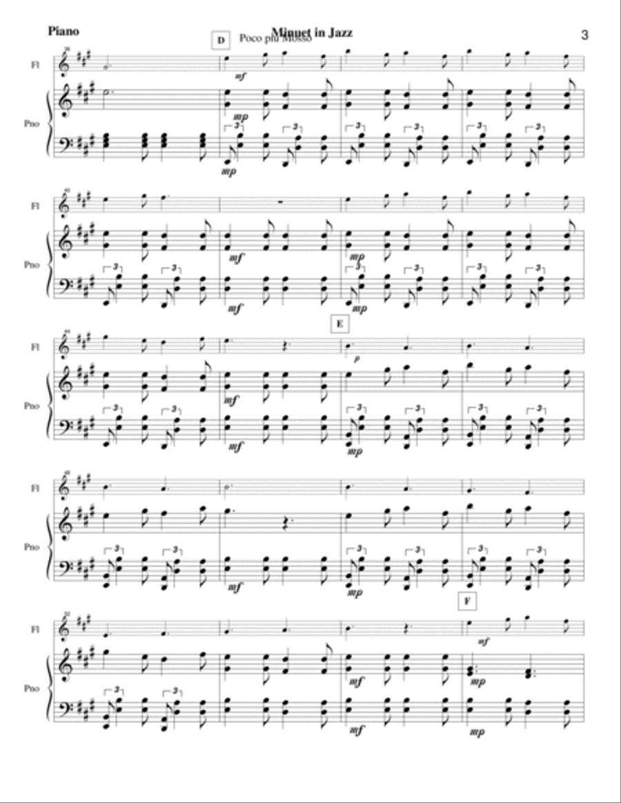 Minuet in Jazz for Flute and Piano Flute Solo scores gallery preview page 4