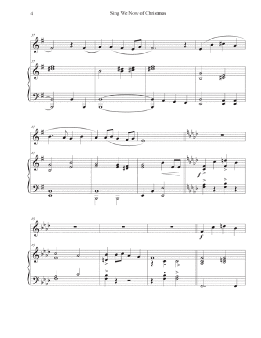 Sing We Now of Christmas (Oboe-Piano) Piano scores gallery preview page 4
