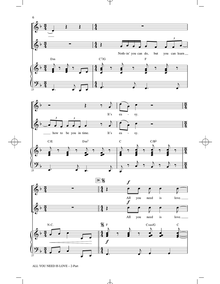 All You Need Is Love (arr. Cristi Cari Miller) 2-Part scores gallery preview page 4