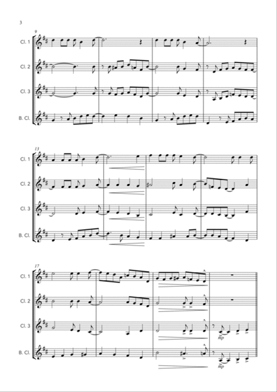 A Shining Light (This Little Light of Mine) - For Clarinet Quartet Clarinet Quartet scores gallery preview page 4