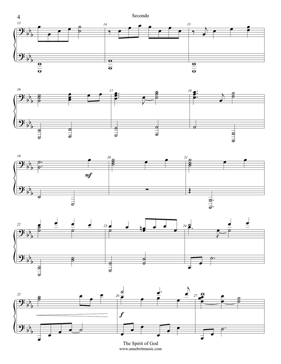 The Spirit of God (piano duet) 1 Piano, 4-Hands scores gallery preview page 4