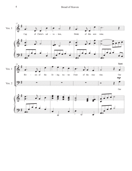 "Bread of Heaven" for SAB voices and piano image number null