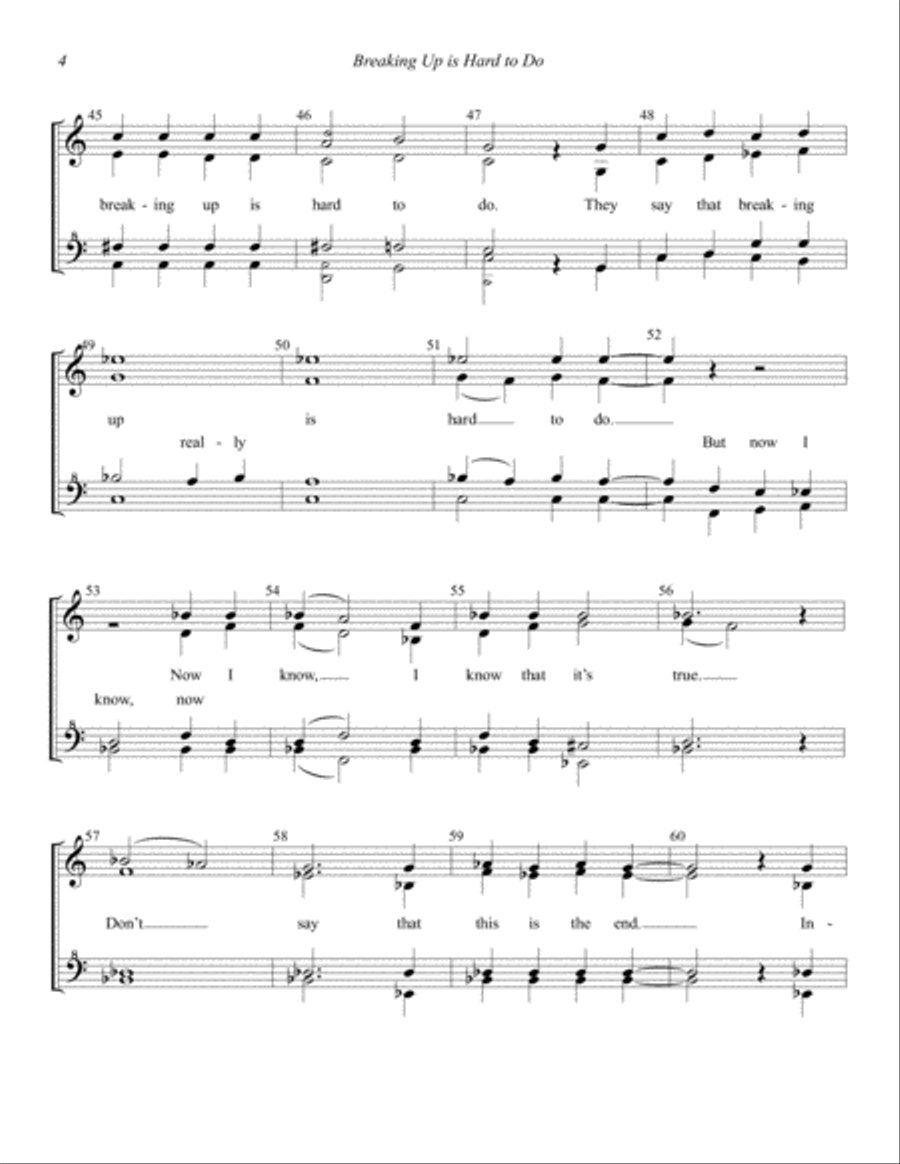 Breaking Up Is Hard To Do (arr. Tom Campbell) SSAA scores gallery preview page 4