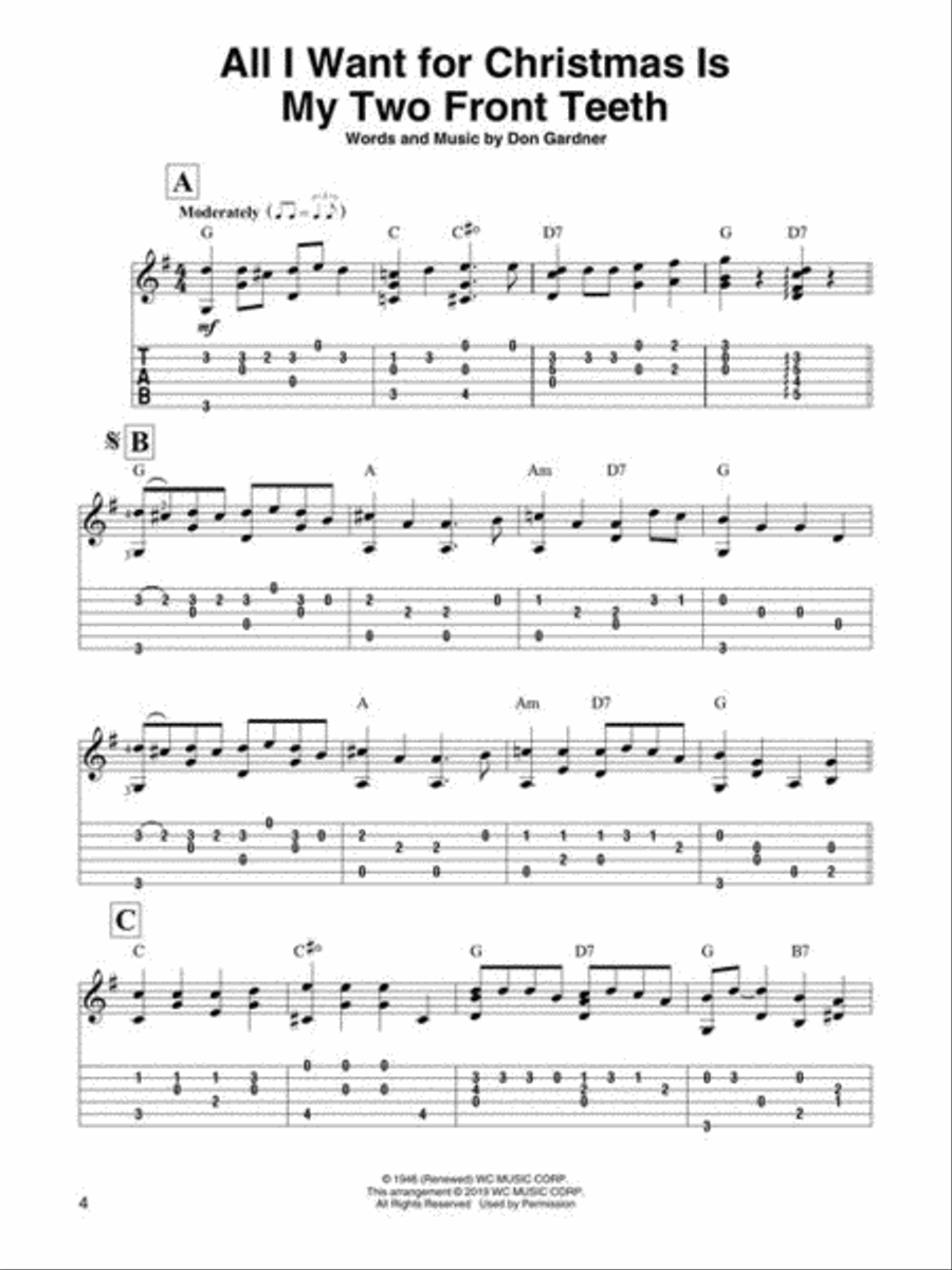 Christmas Songs for Fingerstyle Guitar Fingerpicking Guitar scores gallery preview page 4