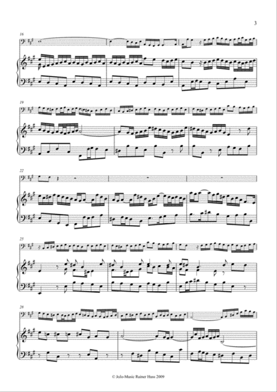 J.S.Bach Sonata in A, BWV 1032 Small Ensemble scores gallery preview page 3