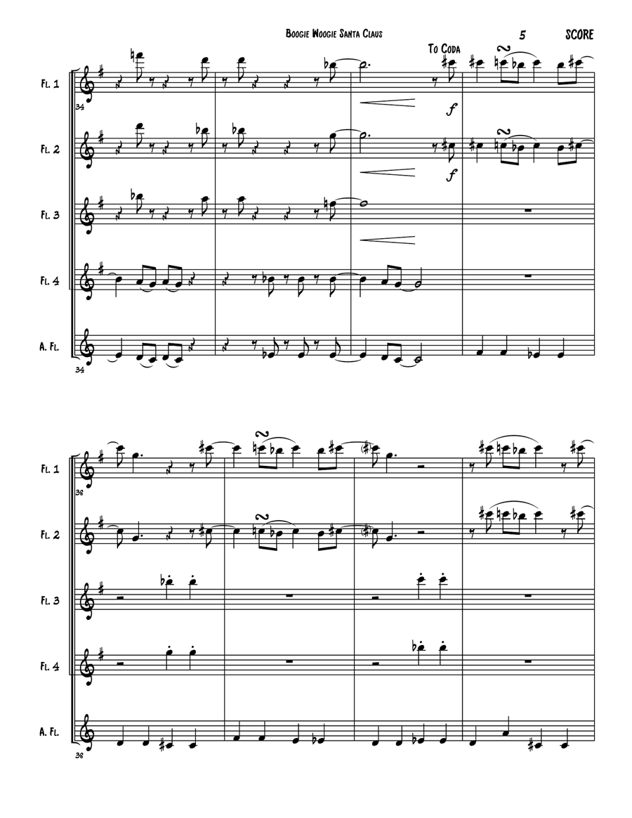Boogie Woogie Santa Claus Woodwind Ensemble scores gallery preview page 6