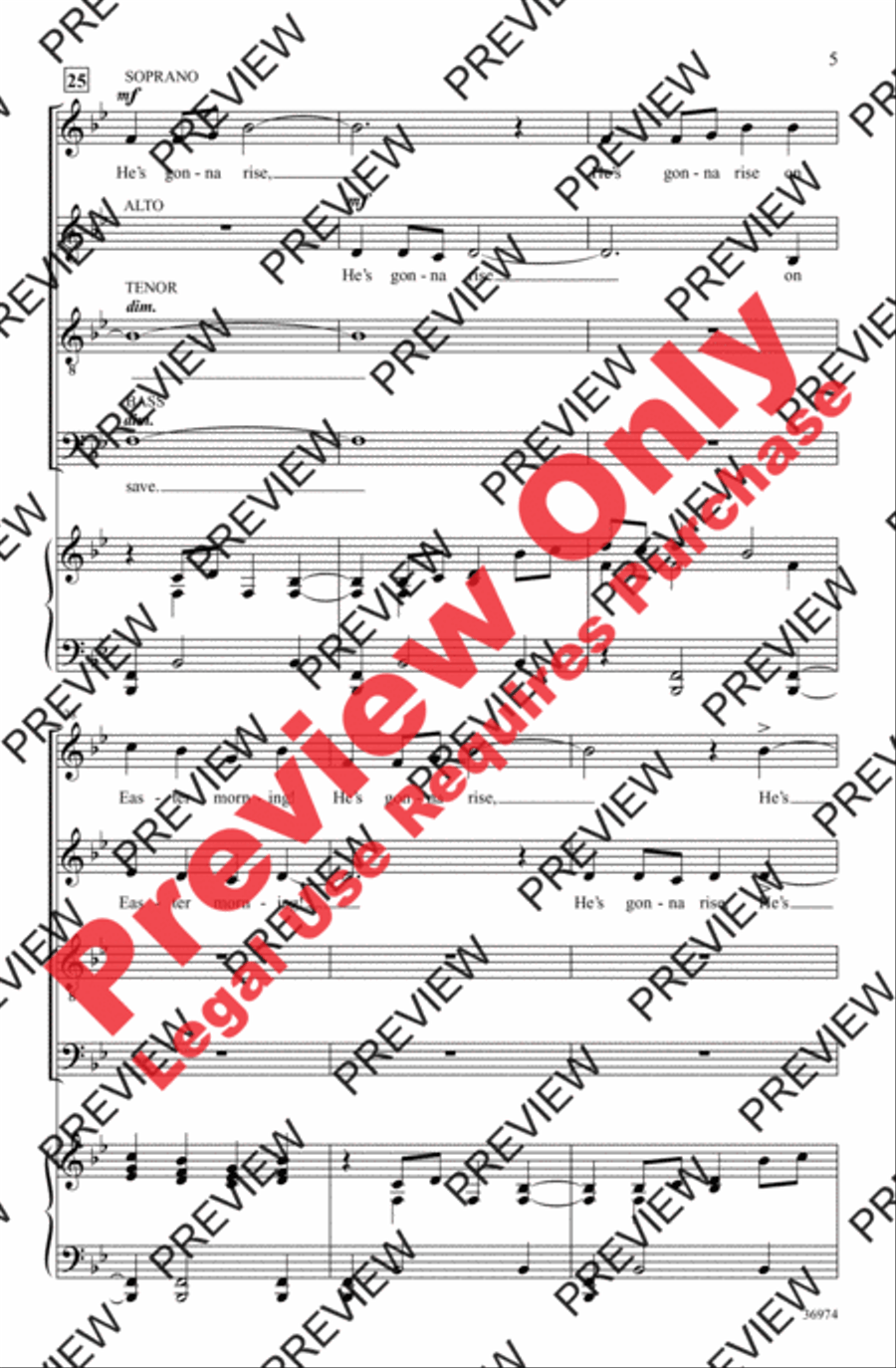 He's Gonna Rise, My Soul to Save! 4-Part scores gallery preview page 5