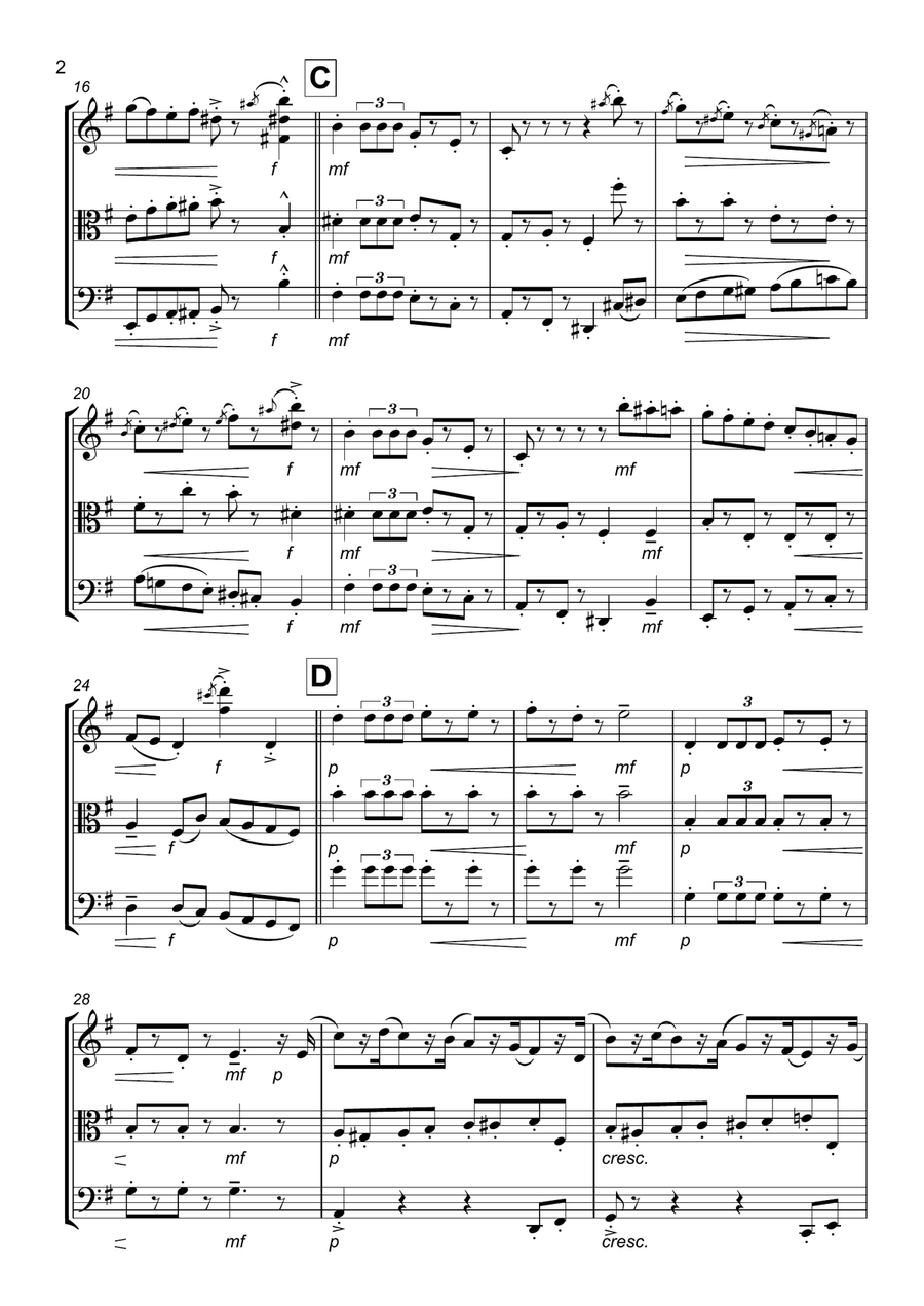 Nutcracker Suite - March: String Trio String Trio scores gallery preview page 2