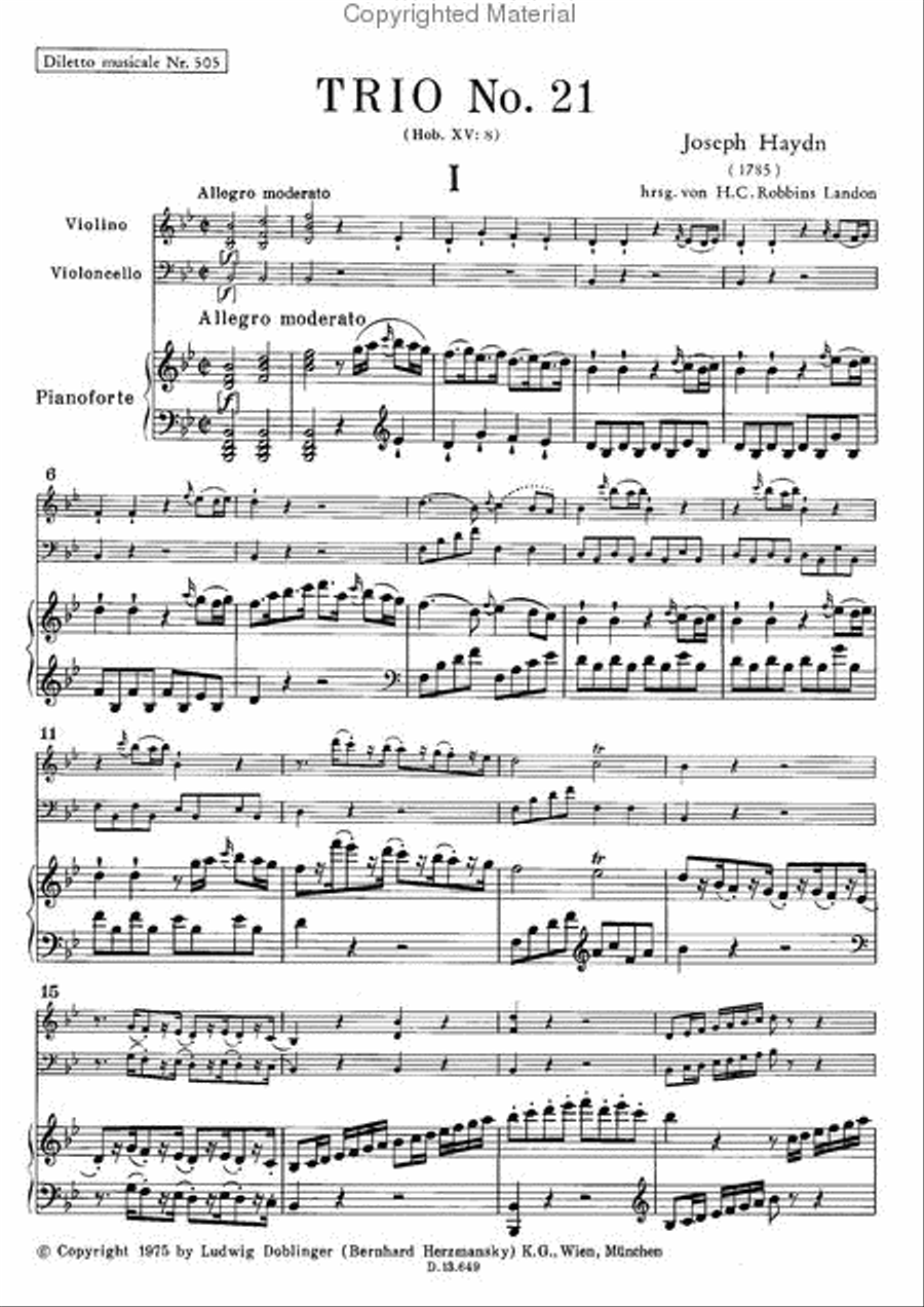Klaviertrio Nr. 21 B-Dur Piano Trio scores gallery preview page 2