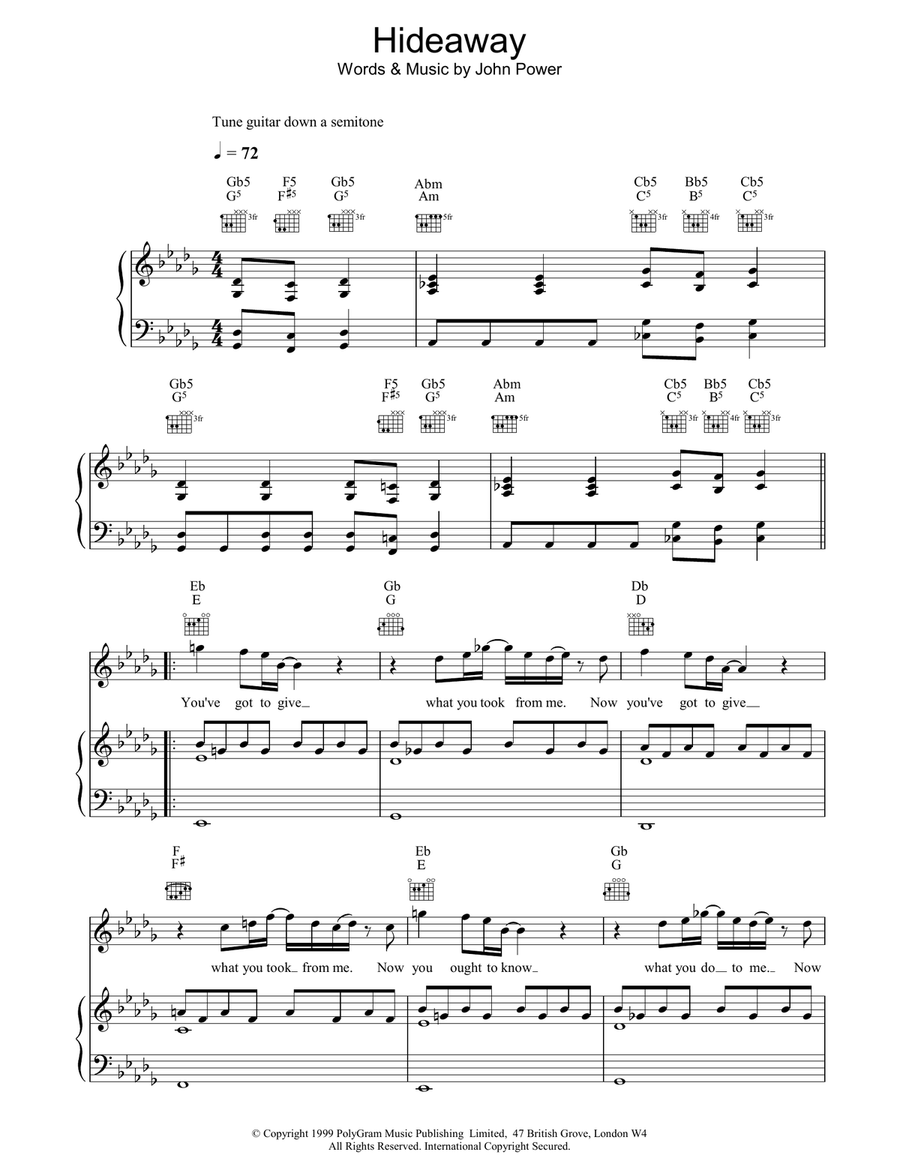 Hideaway Guitar scores gallery preview page 1