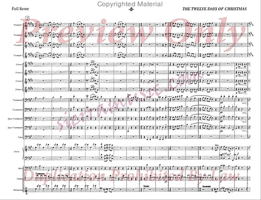 The Twelve Days Of Christmas Jazz Ensemble scores gallery preview page 9