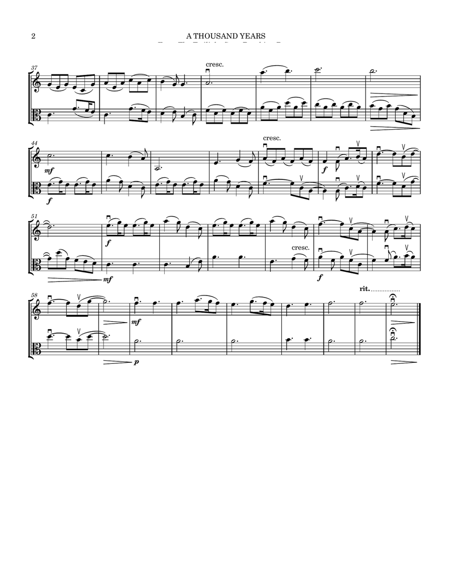 A Thousand Years String Duet scores gallery preview page 3