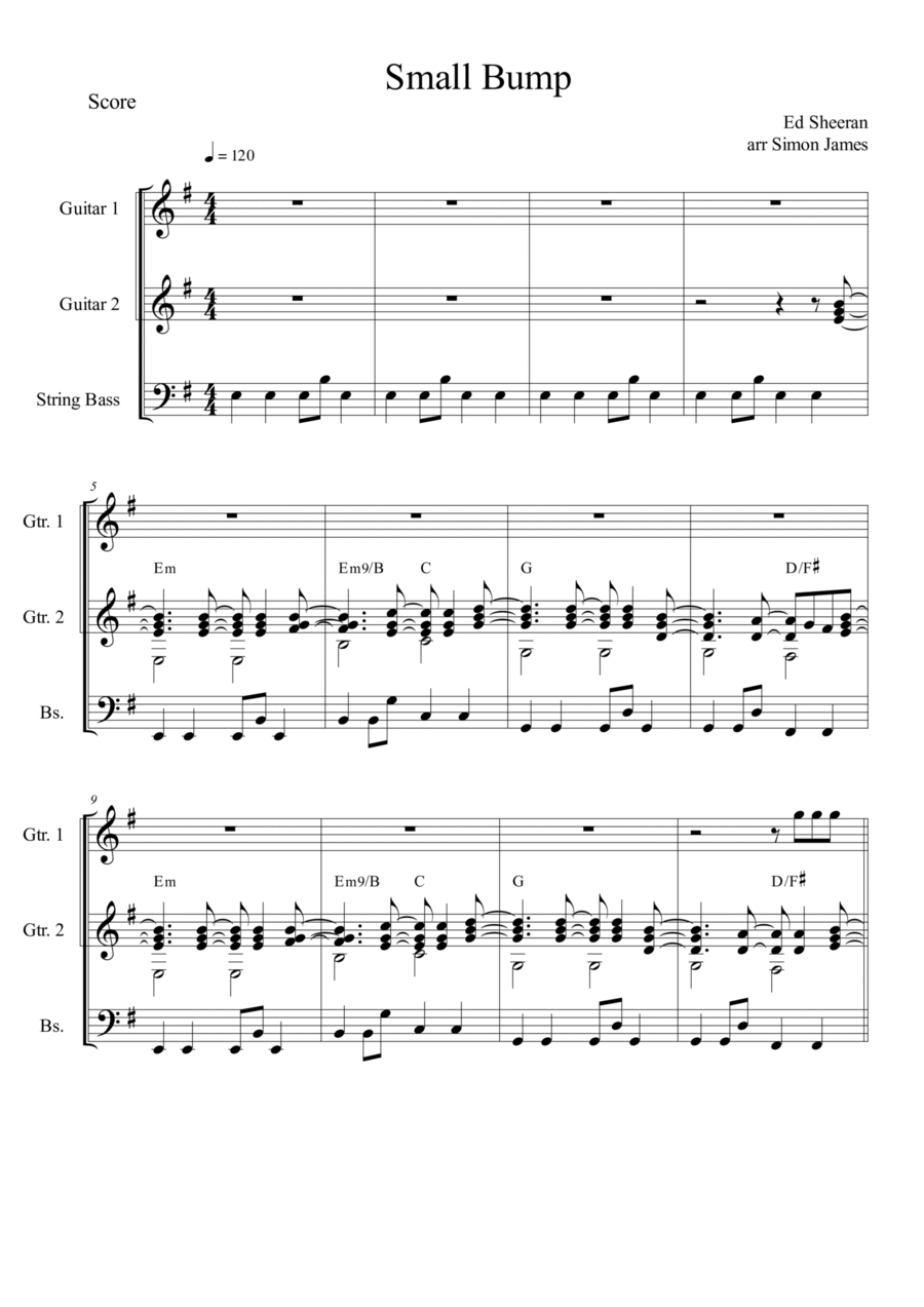 Small Bump Guitar Ensemble scores gallery preview page 1