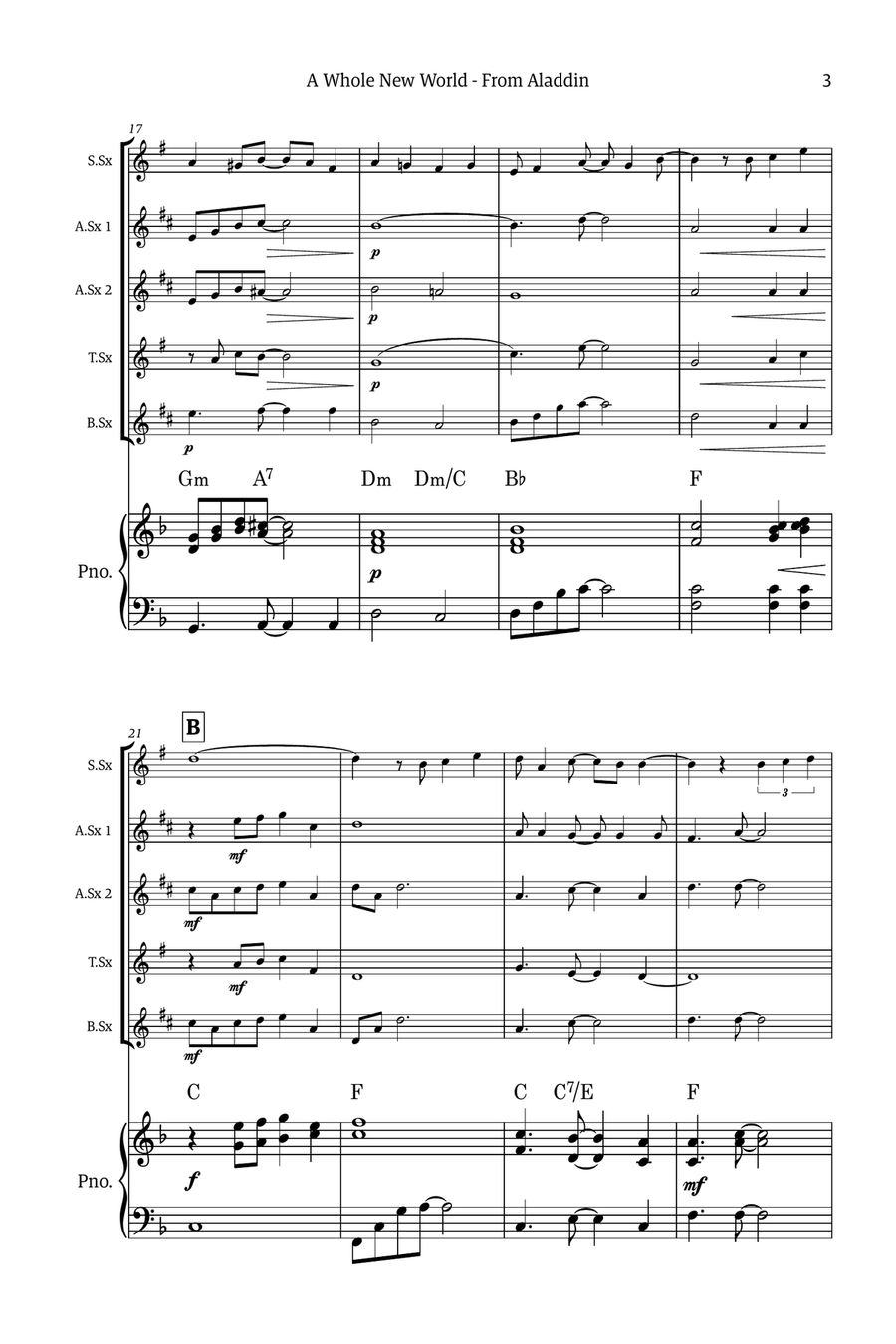 A Whole New World Small Ensemble scores gallery preview page 3