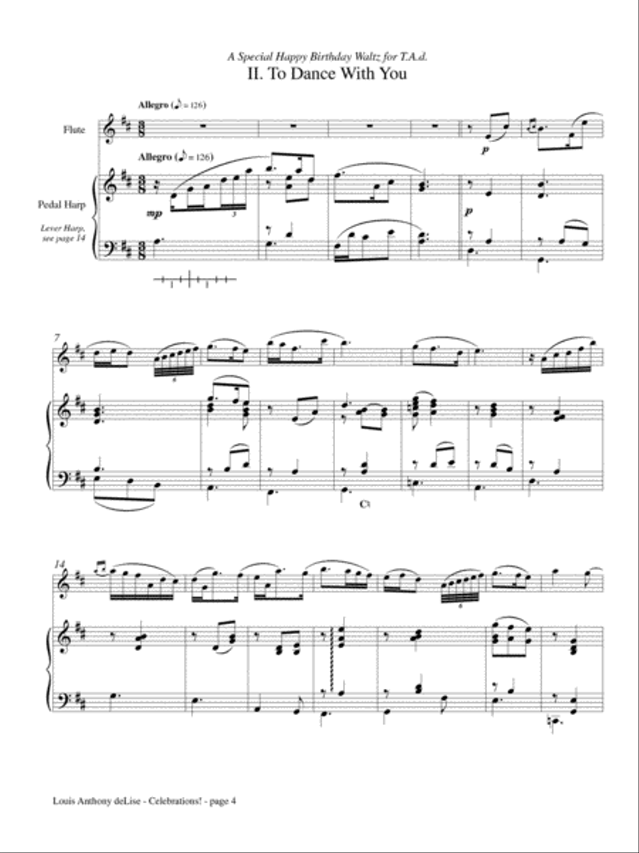 Celebrations! for Flute and Harp Flute scores gallery preview page 3