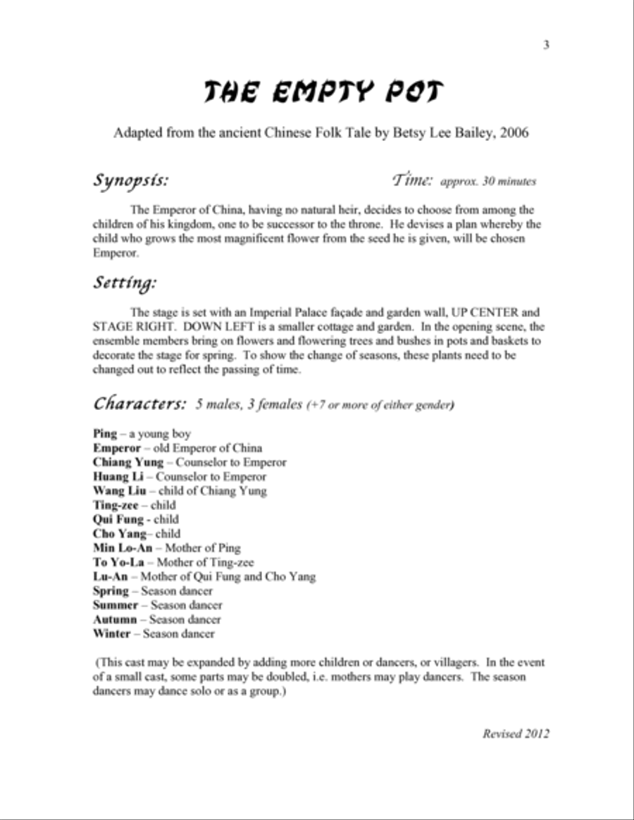 The Empty Pot - Director's Script Small Ensemble scores gallery preview page 3
