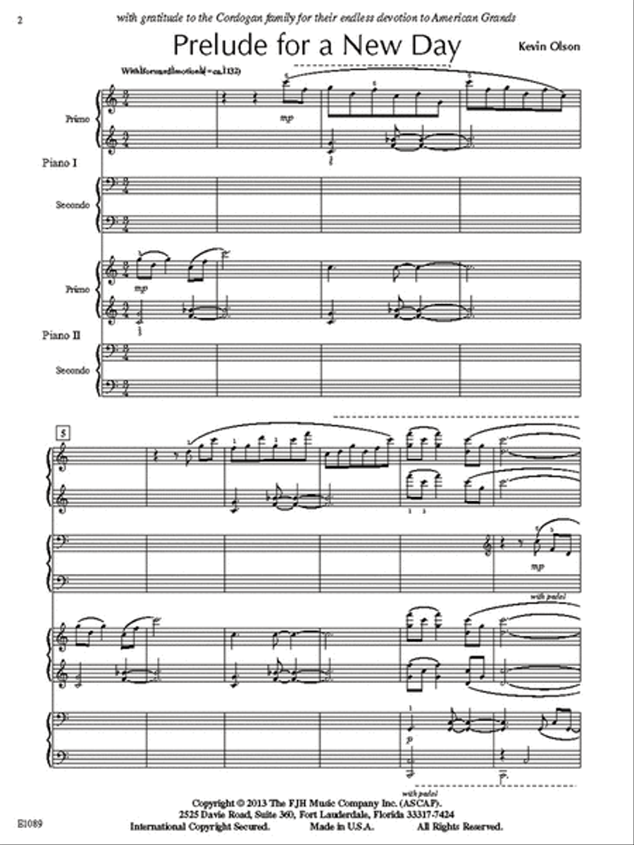 Prelude for a New Day (NFMC) Piano Quartet scores gallery preview page 3