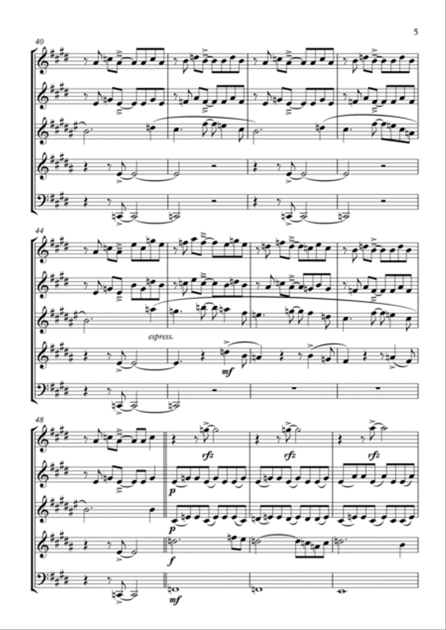 The Legend of Caboclo Woodwind Quintet scores gallery preview page 5