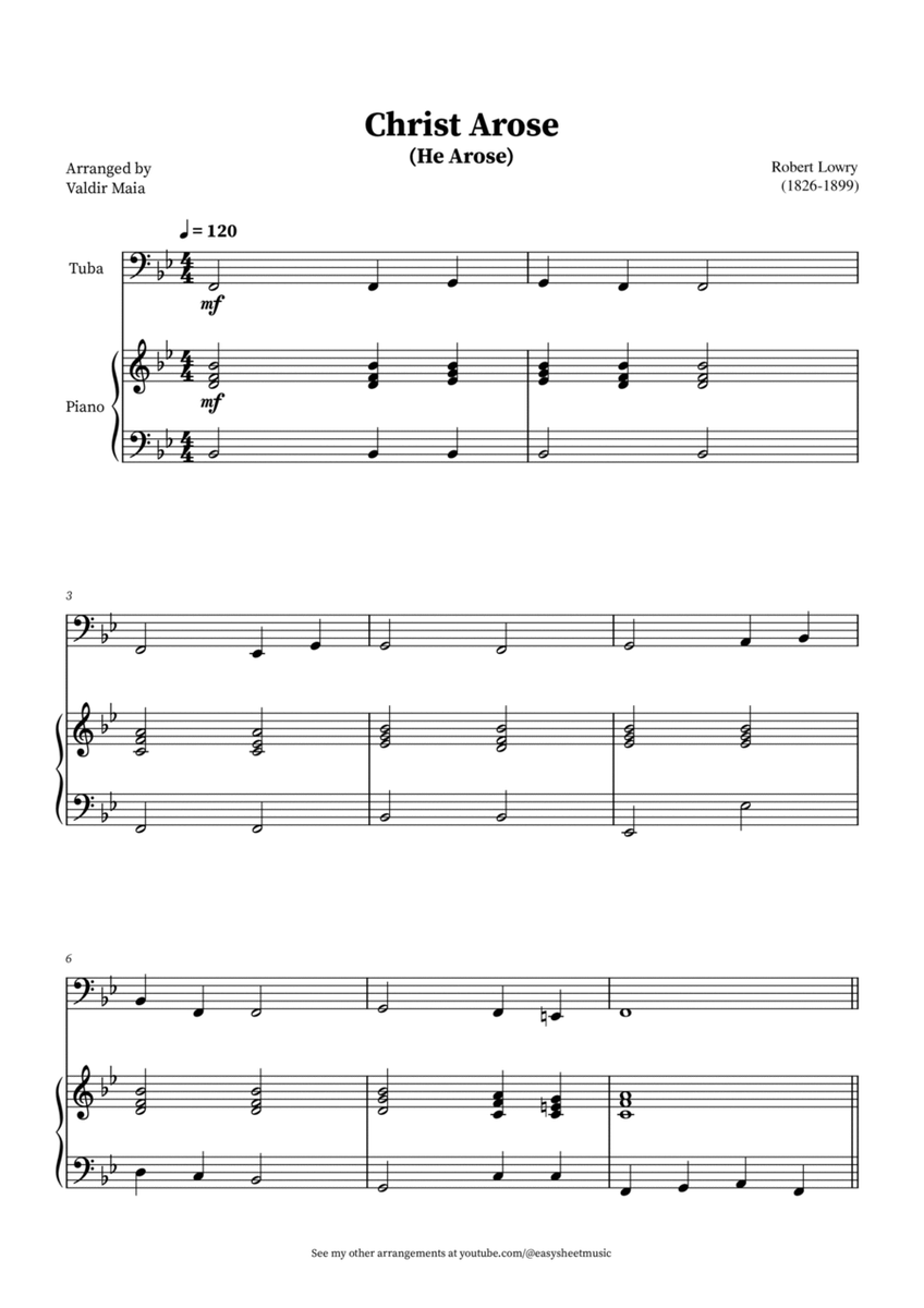 Christ Arose (He Arose) - Tuba and Piano image number null