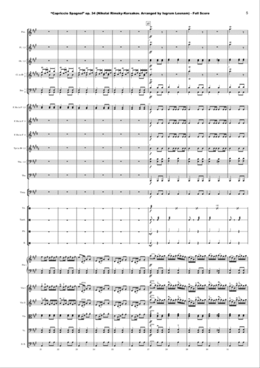Capriccio Spagnol Full Orchestra scores gallery preview page 5