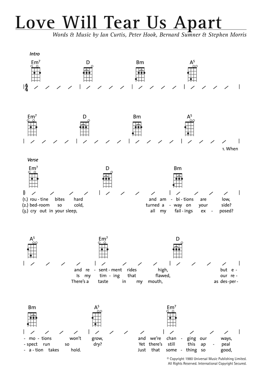 Love Will Tear Us Apart Love Will Tear Us Apart Ukulele scores gallery preview page 1