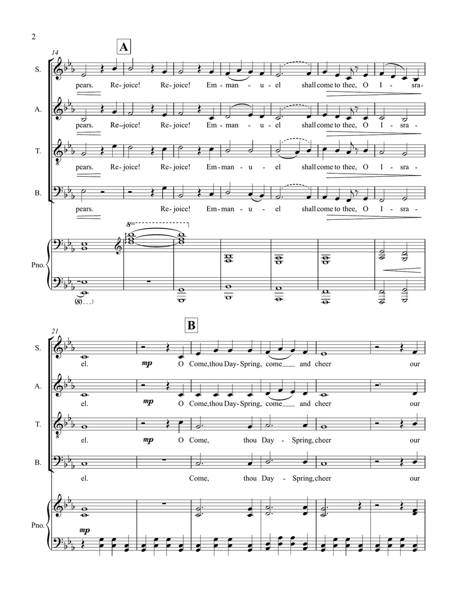 O Come, O Come Emmanuel 4-Part scores gallery preview page 3