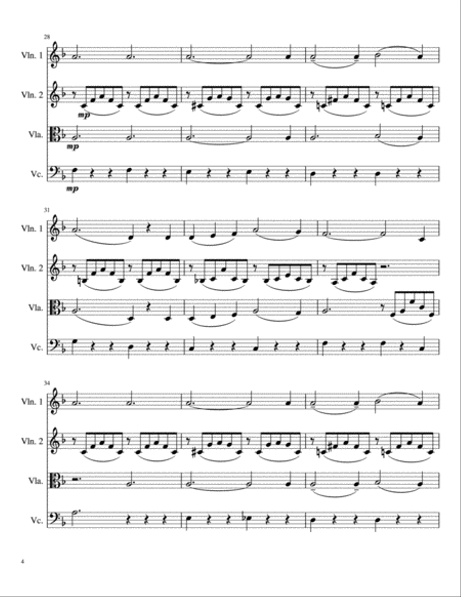 Liebestraum String Quartet scores gallery preview page 5