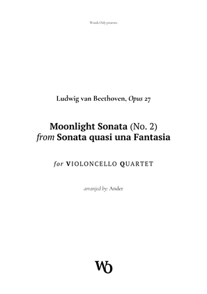 Book cover for Moonlight Sonata by Beethoven for Cello Quartet