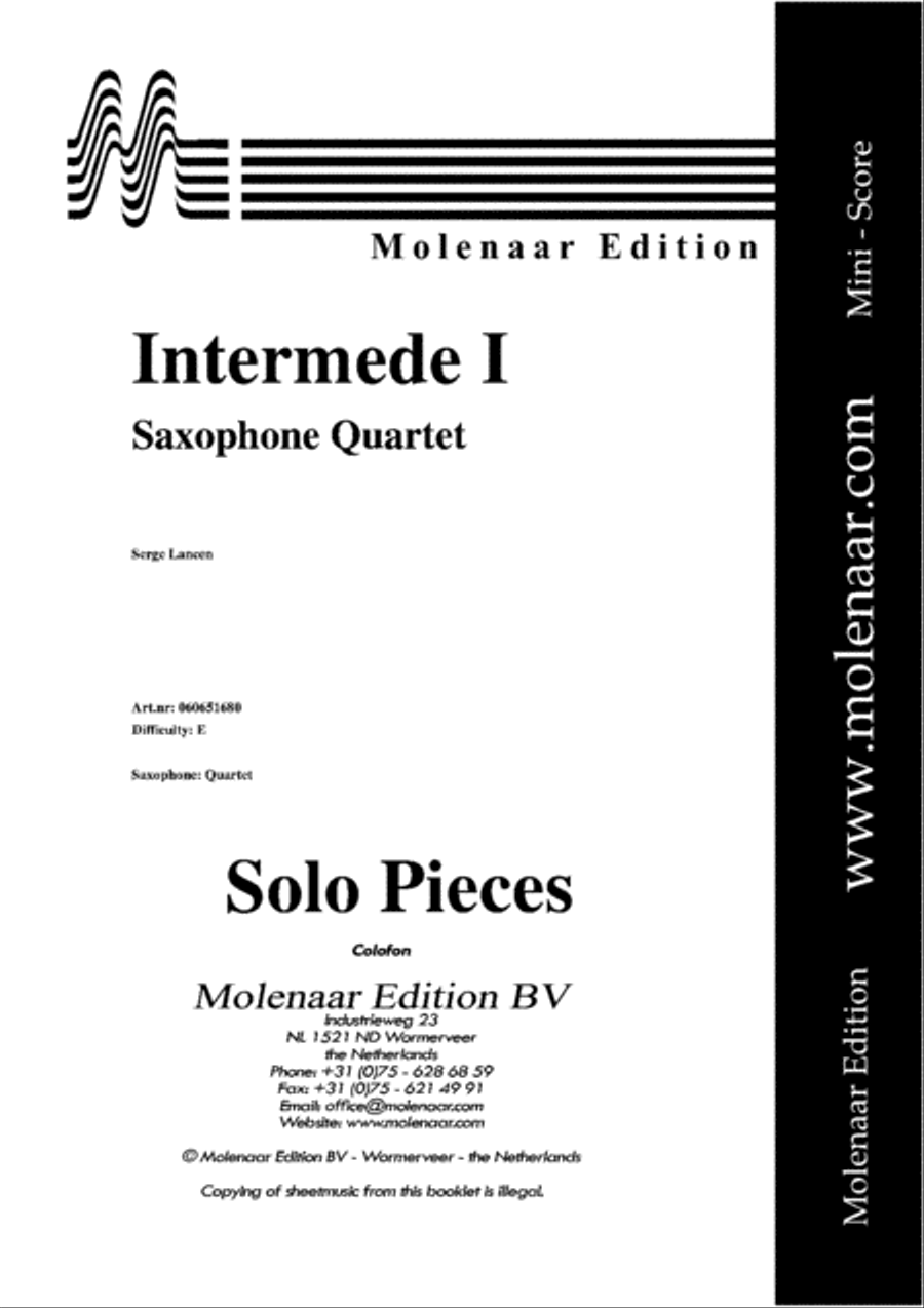 Intermede I Saxophone Quartet scores gallery preview page 2