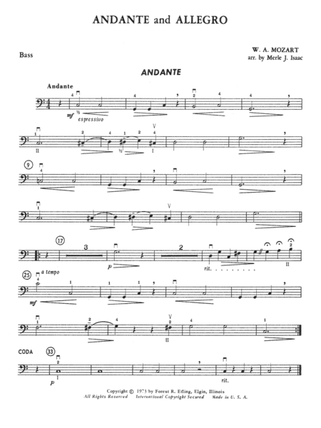 Andante and Allegro: String Bass