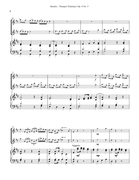 Trumpet Voluntary Op. 6, No 5 for Two Trumpets and Piano or Organ