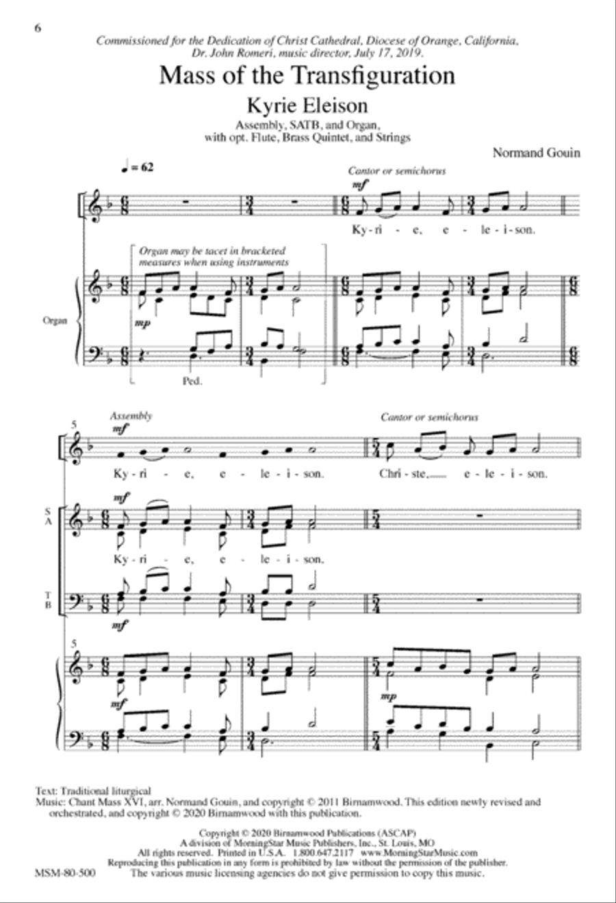 Mass of the Transfiguration (Choral Score) image number null