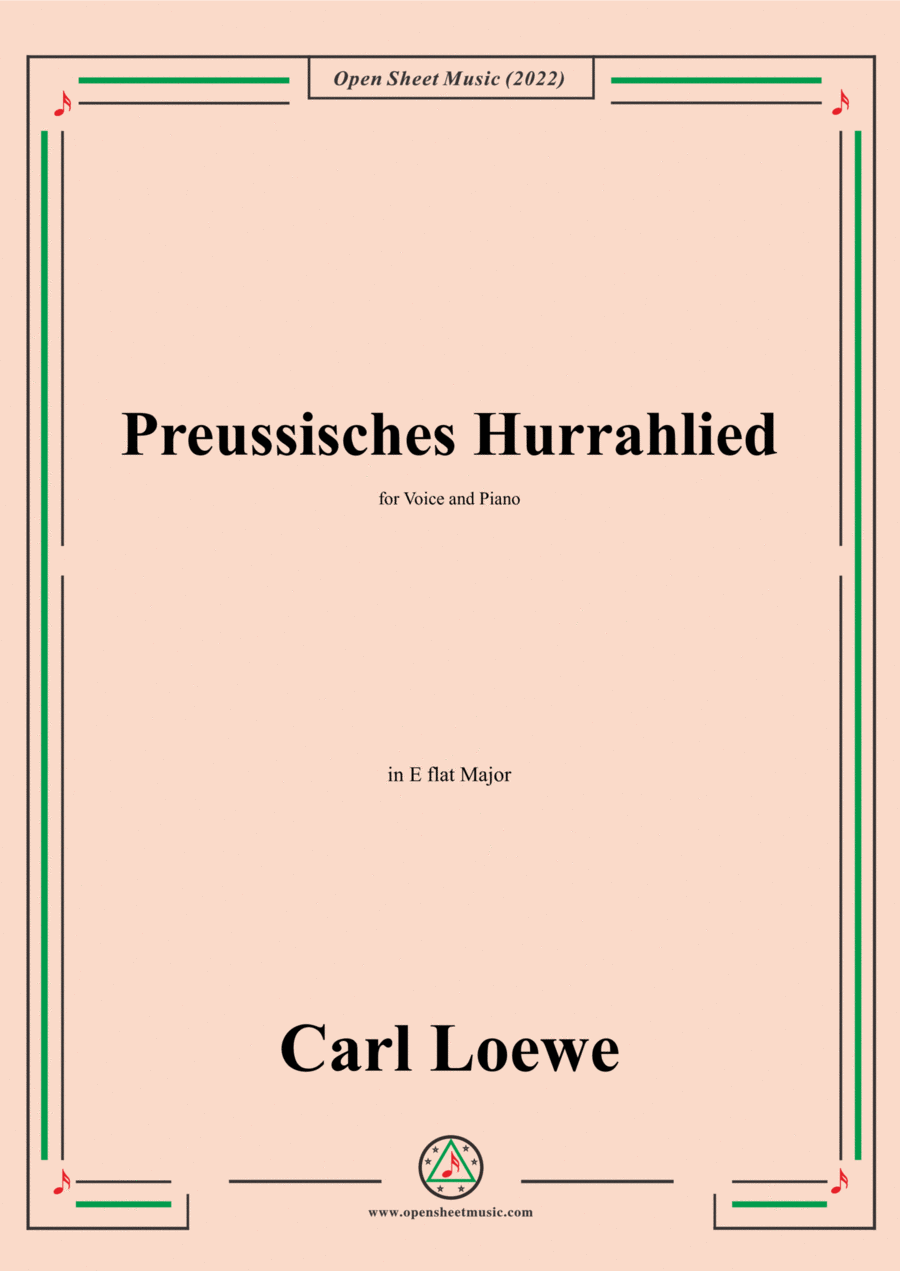 Loewe-Preussisches Hurrahlied,in E flat Major,for Voice and Piano Voice Solo scores gallery preview page 1