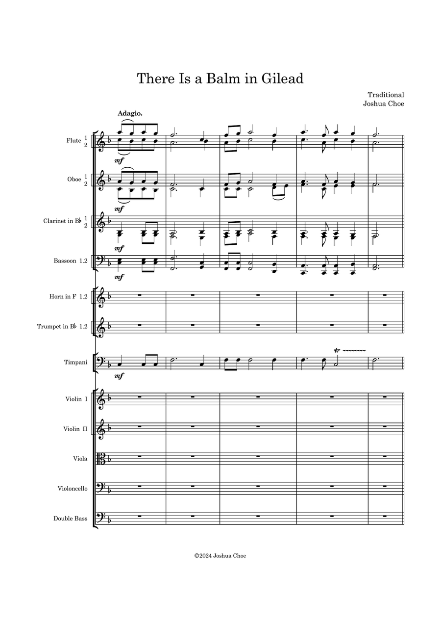 There Is a Balm in Gilead Full Orchestra scores gallery preview page 3