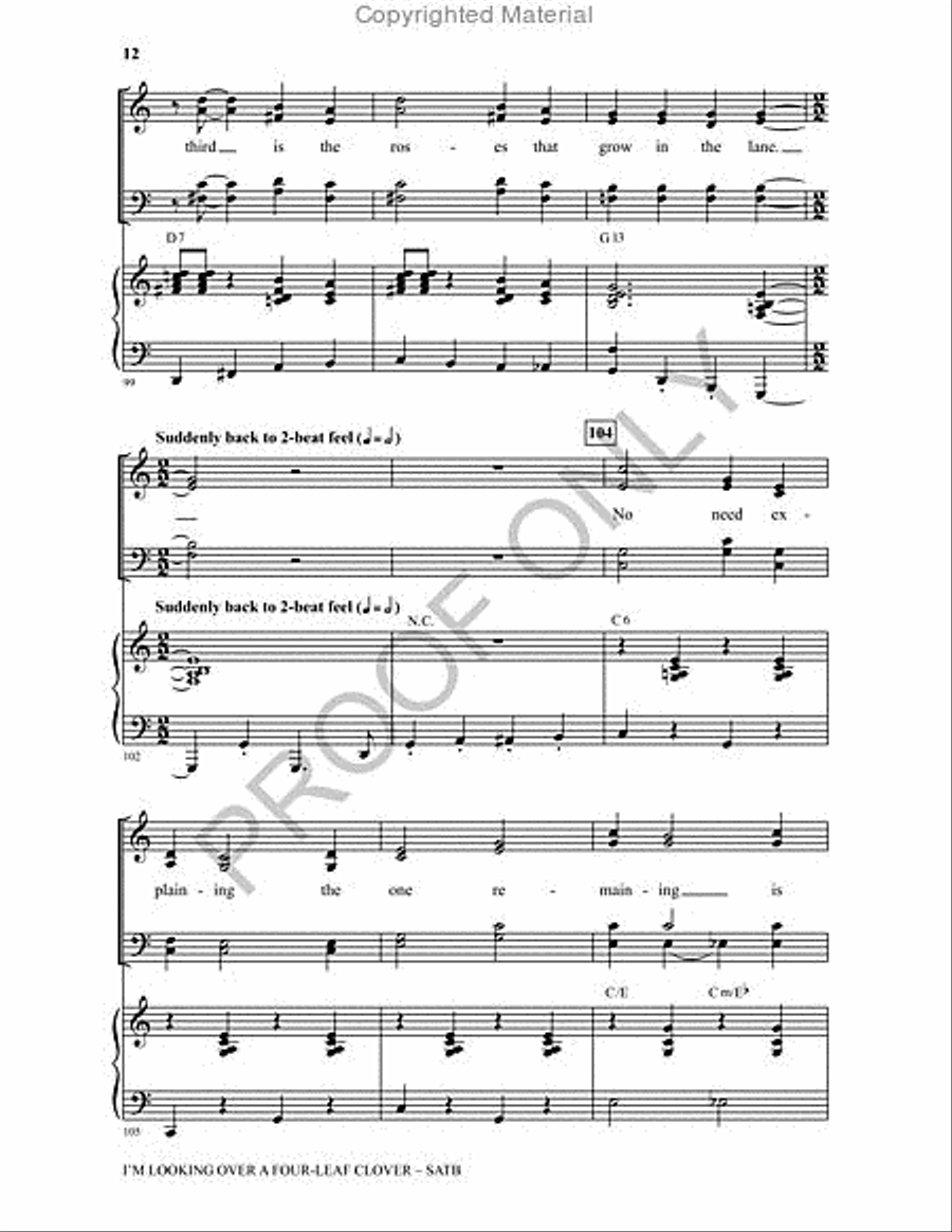 I'm Looking Over A Four-leaf Clover 4-Part scores gallery preview page 11